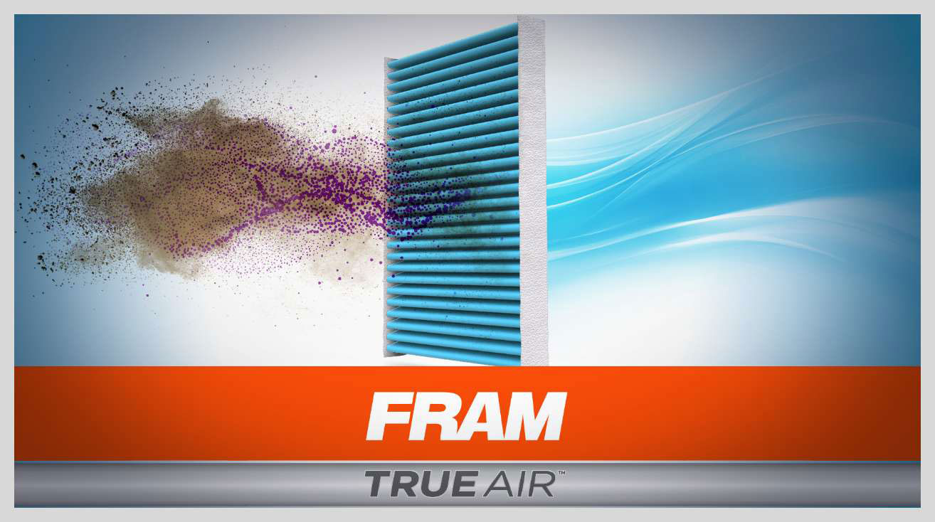 FRAM TrueAir Cabin Air Filter is engineered to capture 95% of airborne particles as small as 0.3 micron.