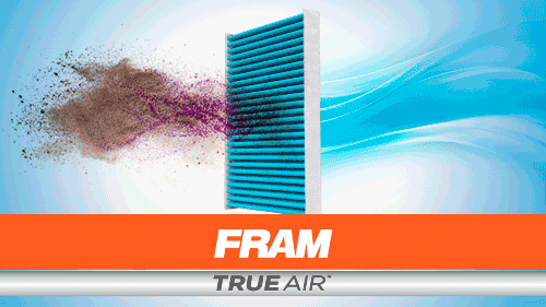 FRAM TrueAir Cabin Air Filter captures 99% of dirt, dust, pollen entering your vehicle.