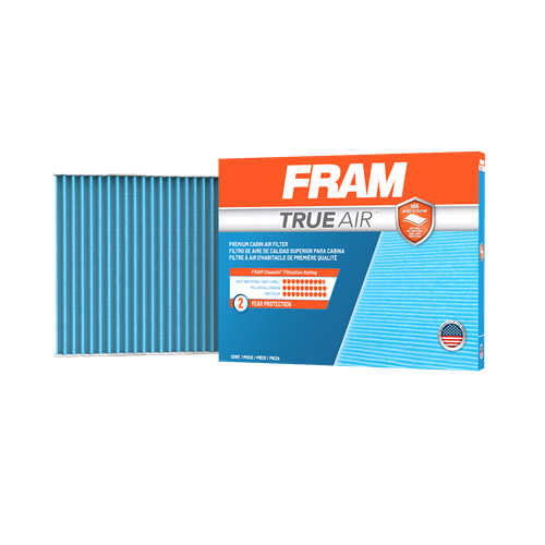 FRAM TrueAir Premium Cabin Air Filter captures 95% of airborne particles from entering your vehicle's cabin.